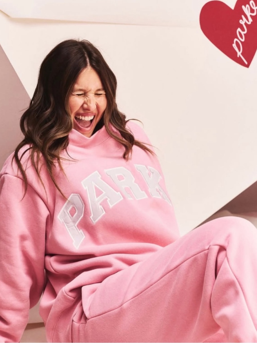 Parke Valentines Varsity Blush Mockneck, NEW